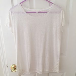 NWOT Victoria’s Secret Lacy White Tee